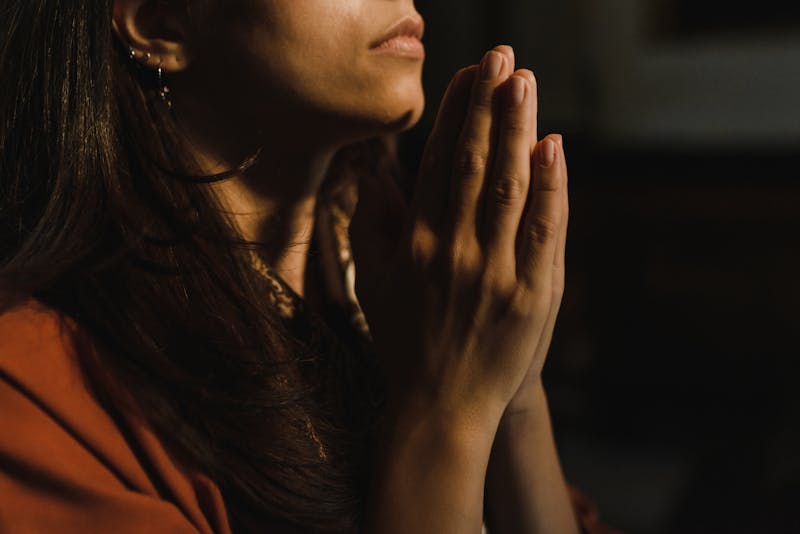 Hands folded in prayer